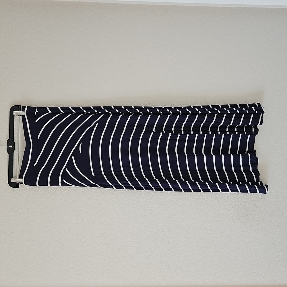 Navy And White Striped Maxi Skirt